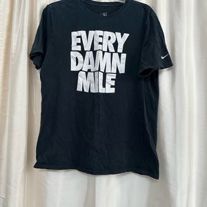 NIKE EVERY DAMN MILE T-shirt. faded worn black